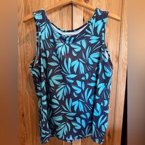 Columbia XL Women's Blue Leaf Print Sleeveless Top